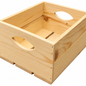 Малка дървена щайга с плътни страници – 32×23×15 см
